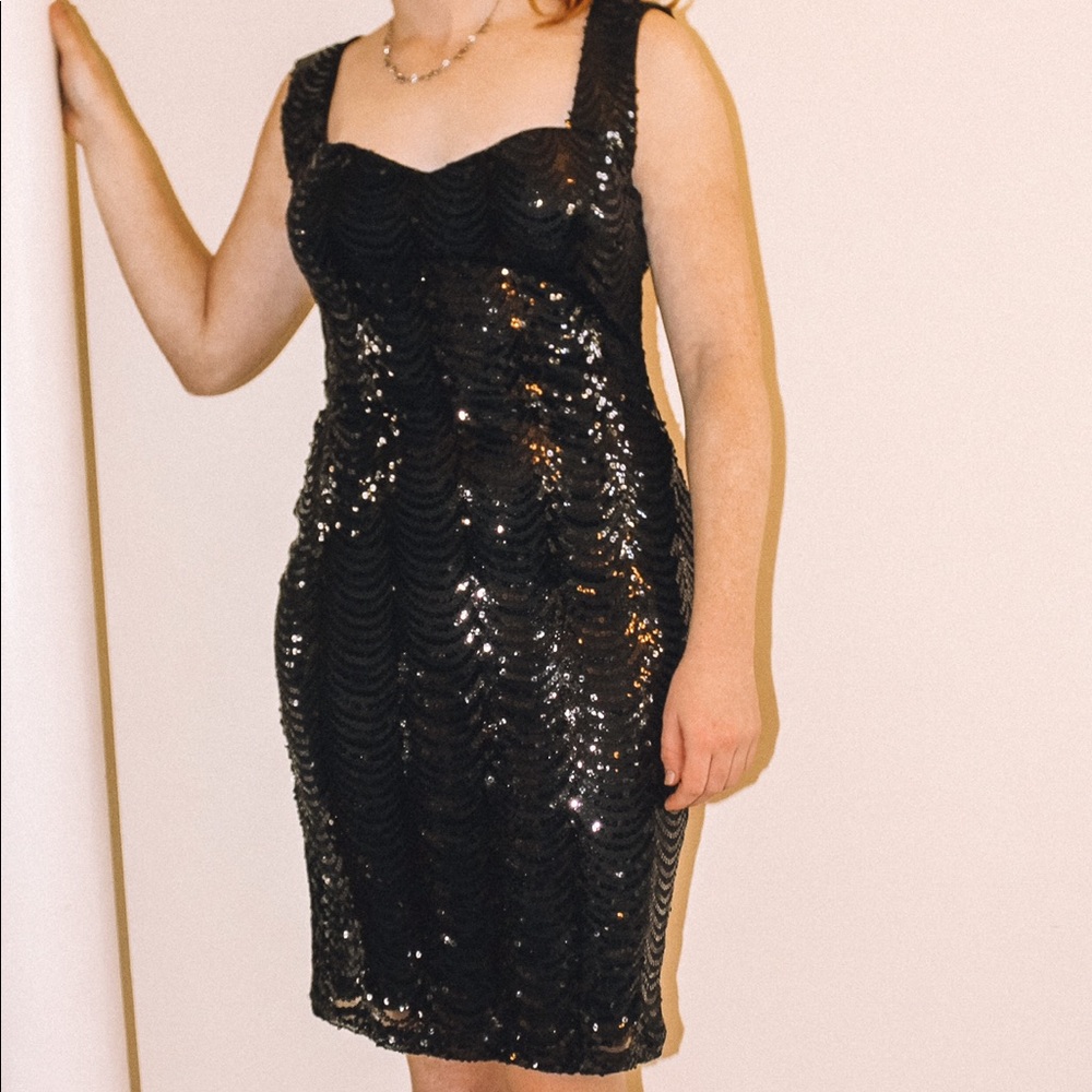 Black sequence dress
